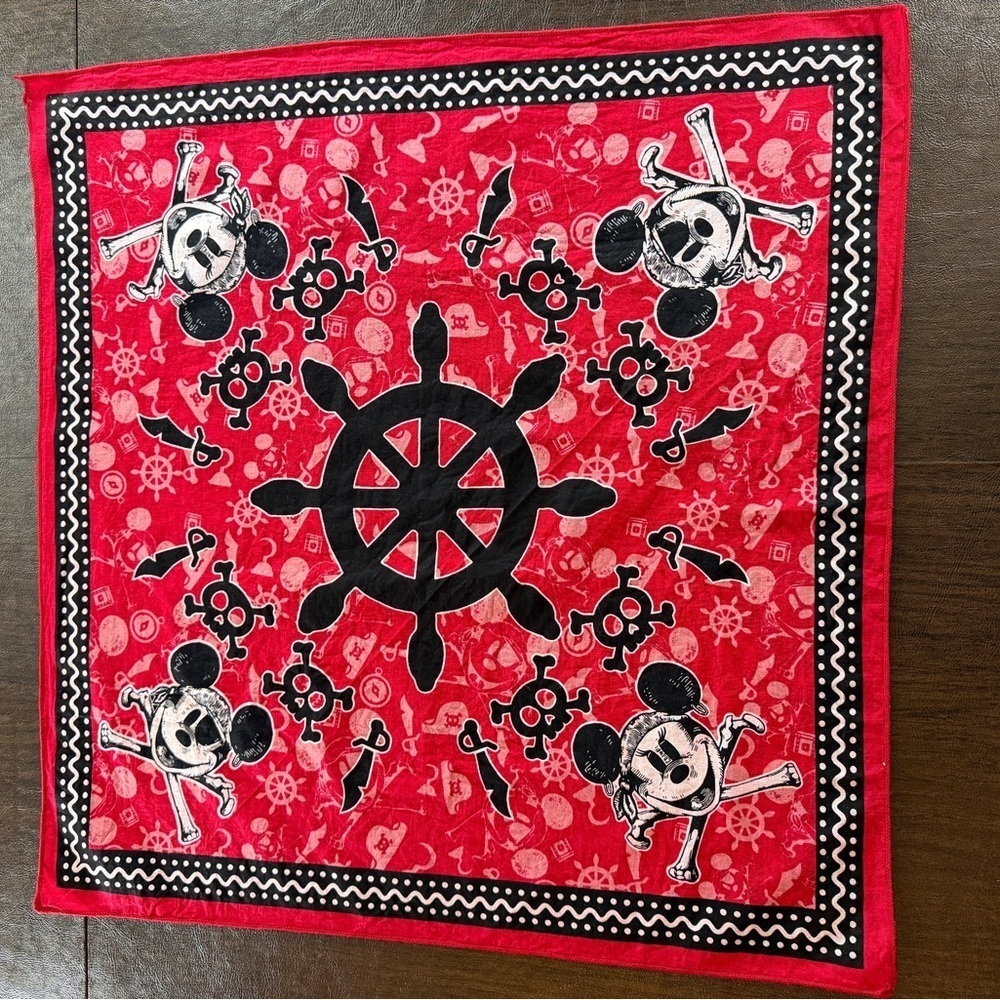 Walt Disney Cruise Line Pirate Night Red Scarf Bandana